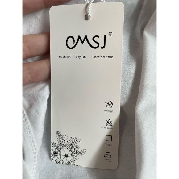 NWT OMSJ White Sleeveless Tank Top Size Large - Picture 4 of 7